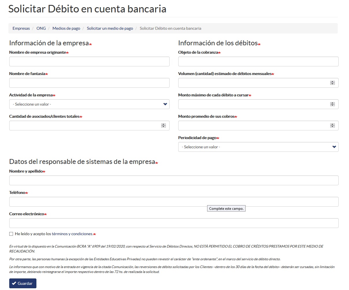 Débito Directo en Cuentas bancarias 4
