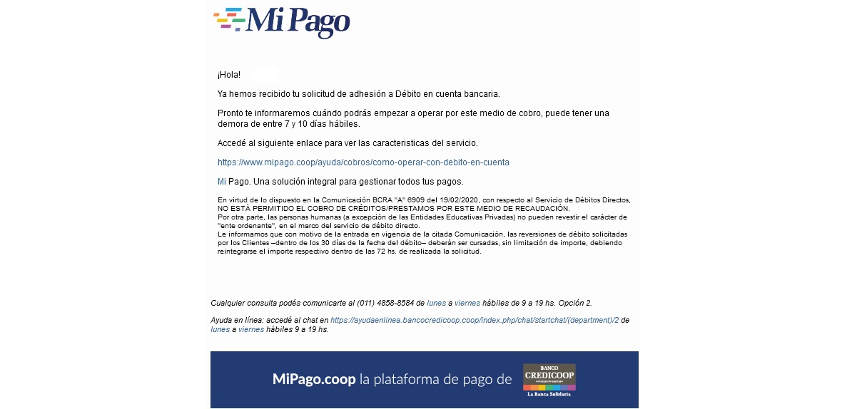 Débito Directo en Cuentas bancarias 5