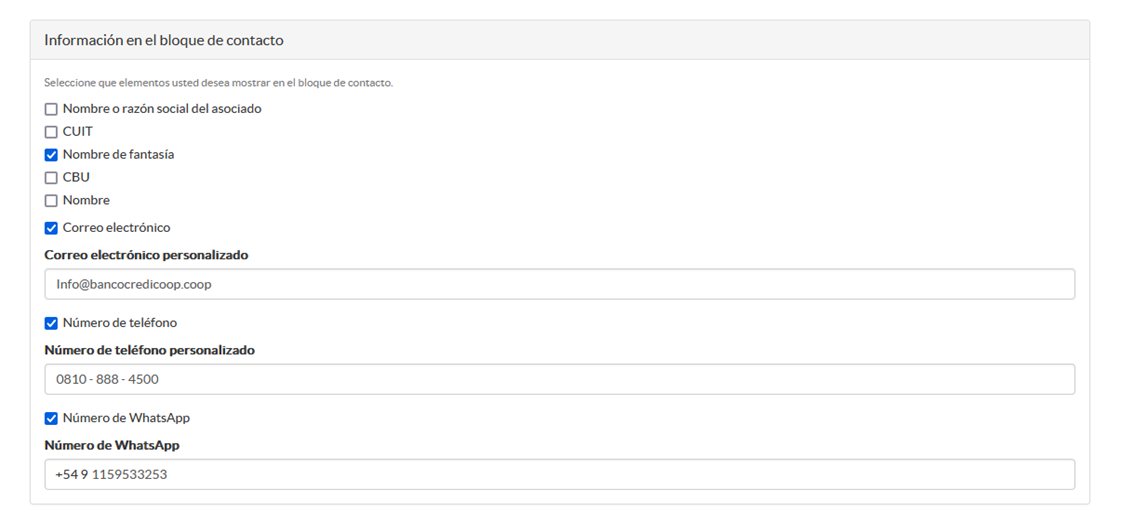 Bloque de contacto