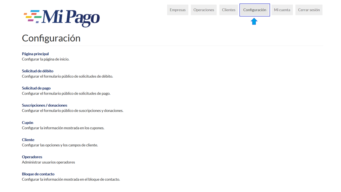 Configuración
