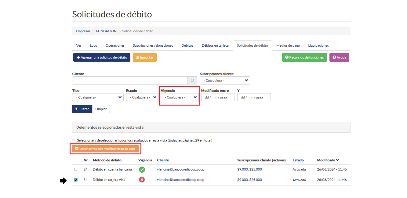 Actualizar Tarjeta