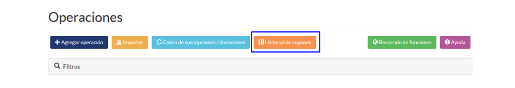 Historial de cupones